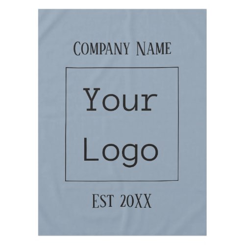 Logo Business Name Restaurant Black Dusty Blue Tablecloth