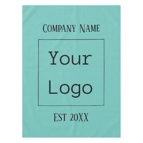 Logo Business Name Restaurant Black Teal Blue Tablecloth