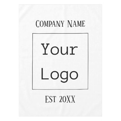 Logo Business Name Restaurant Black White Custom Tablecloth