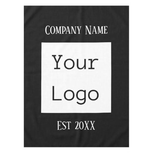 Logo Business Name Restaurant Black White Trendy Tablecloth