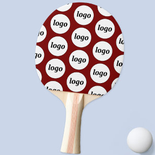 Logo Business Pattern Promotional Burgundy Red Ping Pong Paddle