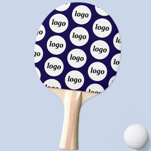 Logo Business Pattern Promotional Navy Blue Ping Pong Paddle