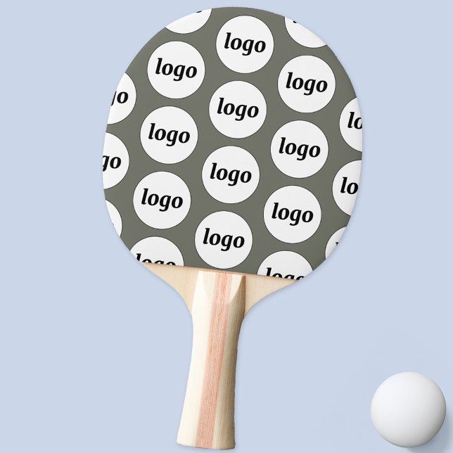 Logo Business Pattern Promotional Sage Green Ping Pong Paddle (Simple logo pattern business promotional sage green ping pong paddle
)