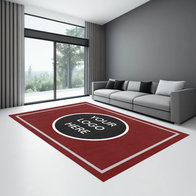 Logo Business Promotional Company Burgundy Rug (Insitu (Indoor 3))