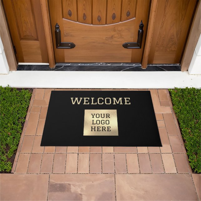 Logo Business Promotional Modern Company Black Doormat (Outdoor)