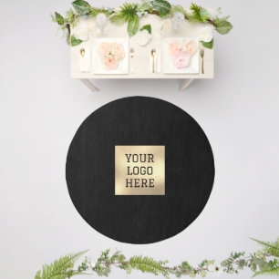 Logo Business Promotional Modern Company Black Outdoor Rug