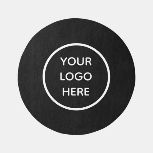 Logo Business Promotional Modern Company Black Rug