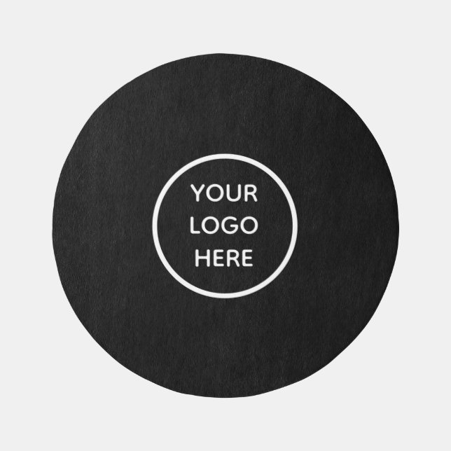 Logo Business Promotional Modern Company Black Rug (Front)