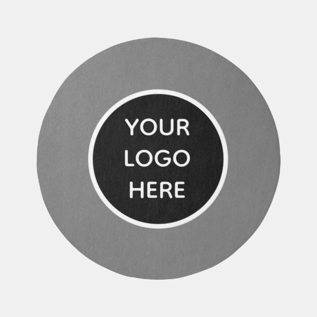 Logo Business Promotional Modern Company Grey Rug (Front)