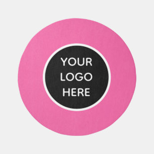 Logo Business Promotional Modern Company Pink Rug