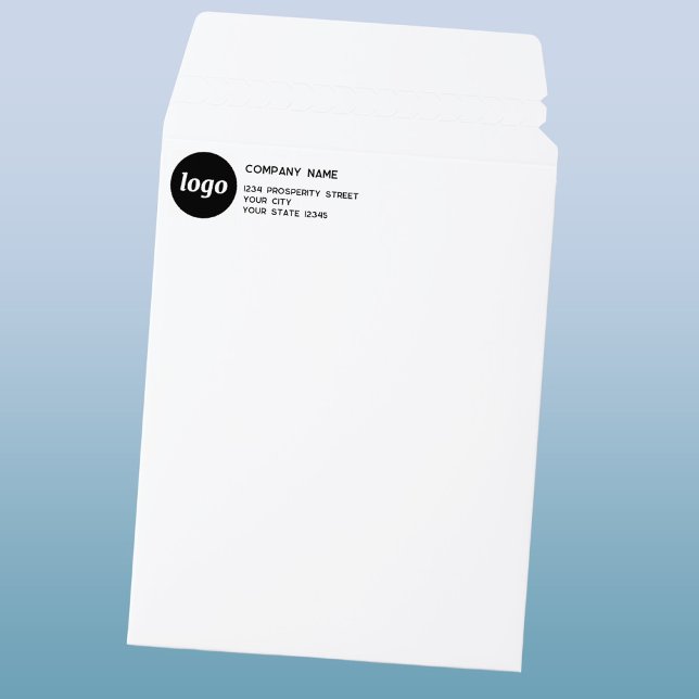 Logo Business Promotional Return Address Envelope Mailers (Simple logo with custom text business branding promotional return address mailer envelopes)