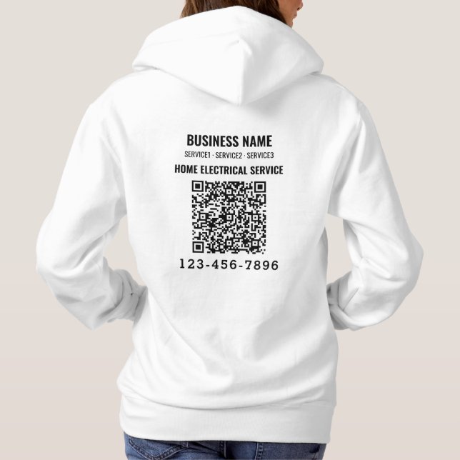 Logo Business QR code Custom Work Hoodie (Back)