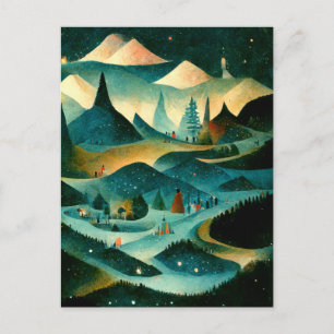 Logo Business Retro Christmas Valley Postcard