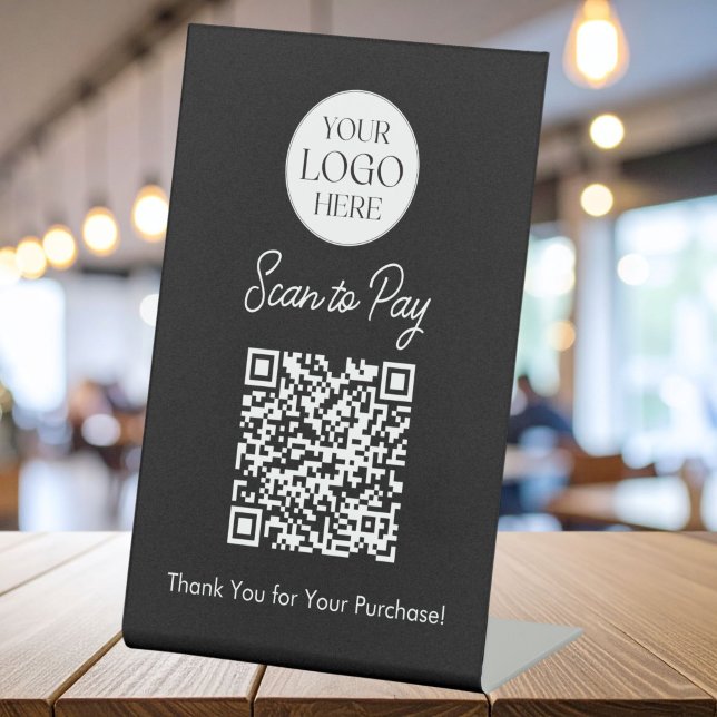 Logo Business Scan To Pay QR Code Table Top Sign (Creator Uploaded)