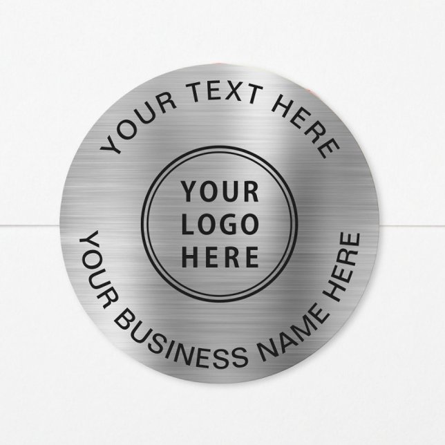 Logo Business Silver Classic Round Sticker (Creator Uploaded)