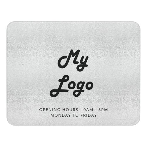 Logo business silver elegant minimalist door sign