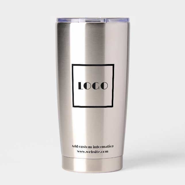 logo business simple black modern insulated tumbler (Front)