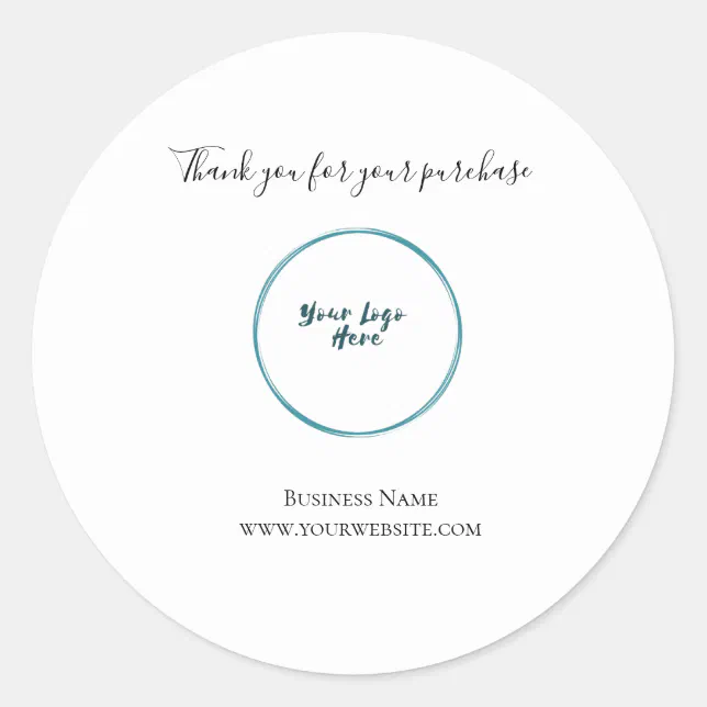 Logo Business Thank you Classic Round Sticker | Zazzle