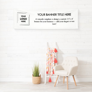 Logo Business White Simple Minimalist Modern 8' Banner