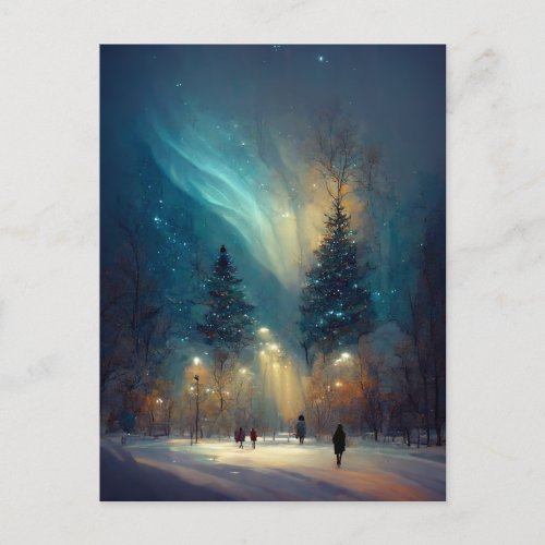 Logo Business Winter Lights Christmas Postcard