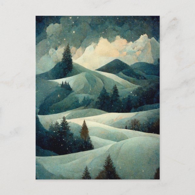 Logo Business Winter Scene Christmas Postcard (Front)