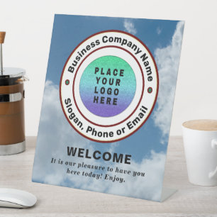 Logo Businesses Company Professional Custom Pedestal Sign