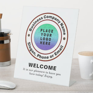 Logo Businesses Company Professional Custom Pedestal Sign