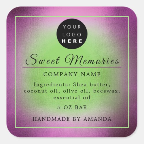 Logo Butter Cosmetic Soap Product Label Green