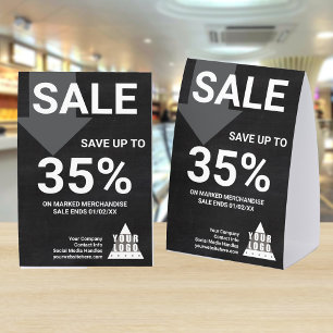 Logo Chalkboard 4x6 Marketing Percentage Off Sale Paper Table Tent