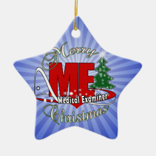 LOGO CHRISTMAS ME MEDICAL EXAMINER CERAMIC ORNAMENT