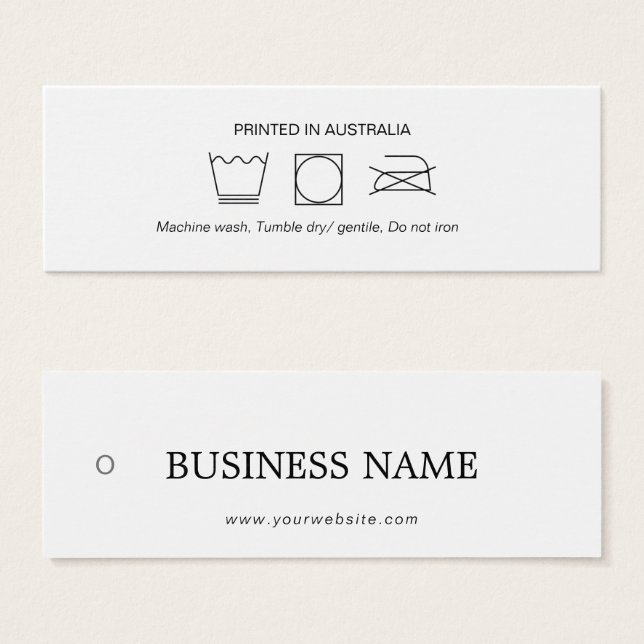 Logo Clothing Care Hang Tag (Front & Back)