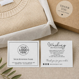 Logo Clothing Care Instructions Product Inserts