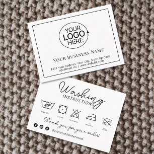 Logo Clothing Washing Instructions Product Inserts
