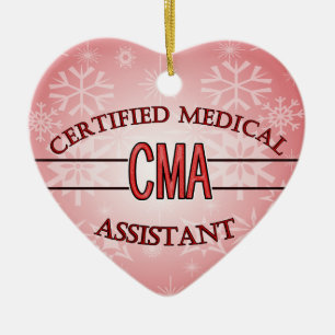 LOGO CMA CERTIFIED MEDICAL ASSISTANT CERAMIC ORNAMENT