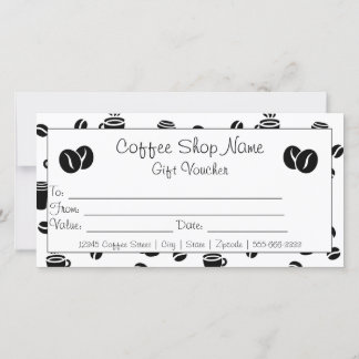 Logo Coffee Shop Pattern Business Gift Certificate