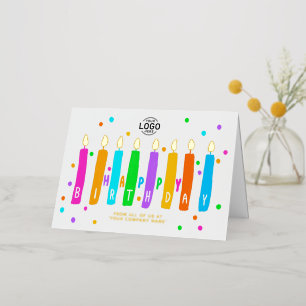 Logo Colorful Candles Business Birthday Gold Card