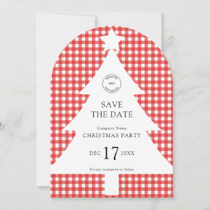 Logo Company Christmas Tree Party Save the Date Invitation