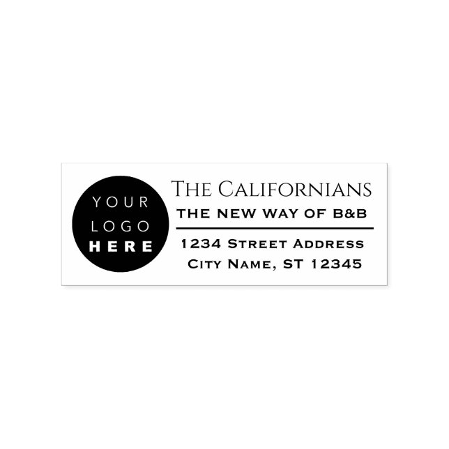 Logo Company Name RSVP Adress Branding Consulting Rubber Stamp (Imprint)