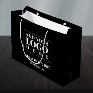 Logo Corporate Black Company Minimalist Modern Large Gift Bag