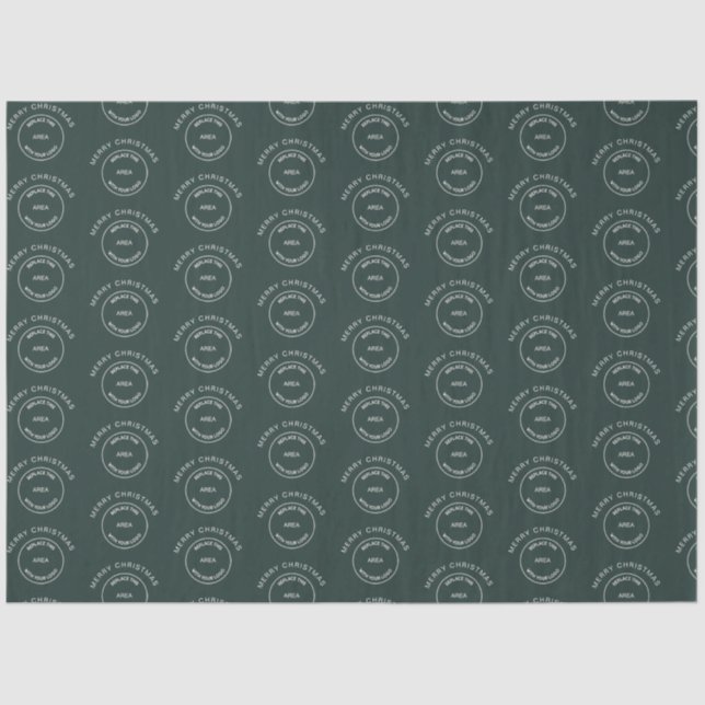 Logo Corporate Business Merry Christmas Green Tissue Paper (Front)