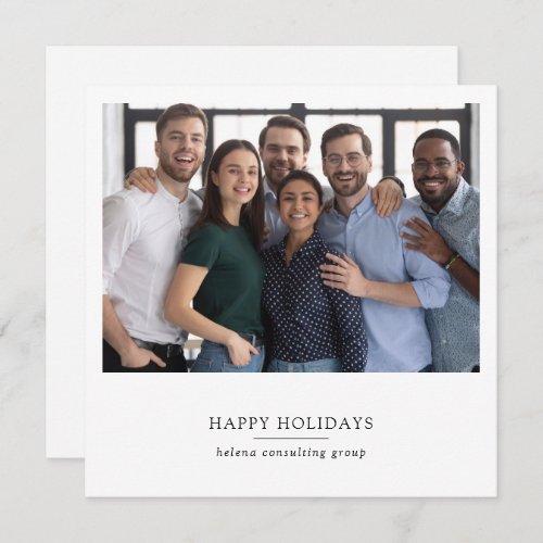 Logo Corporate Happy Holidays  Photo Holiday Card