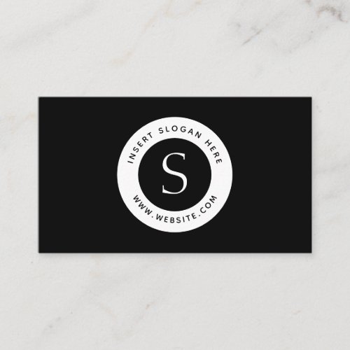 Logo Corporate Modern Black and White Business Card