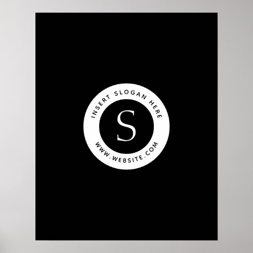 Logo Corporate Modern Black and White Poster