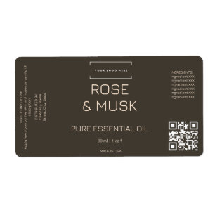 Logo Cosmetic Oil Label Dropper bottle with Qrcode