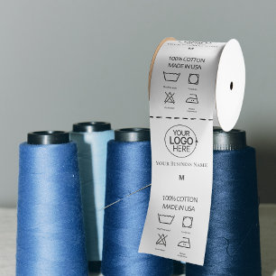 Logo Cotton Cloth Garment Care Icons Product Label Satin Ribbon