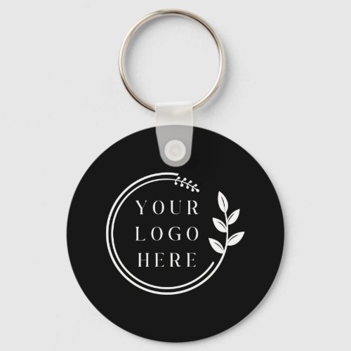 Logo Custom Business Corporate Company Black Keychain