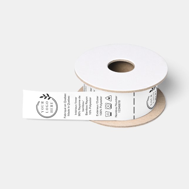 Logo Custom Business Garment Care Clothing Labels Satin Ribbon (Spool)