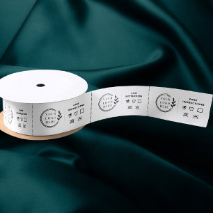 Logo Custom Business Garment Care Clothing Labels Satin Ribbon
