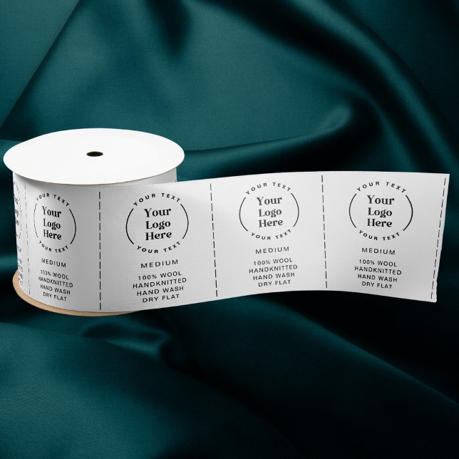 Logo Custom Business Garment Care Clothing Labels Satin Ribbon (Creator Uploaded)