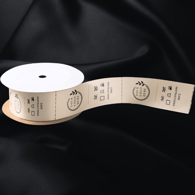 Logo Custom Business Garment Care Clothing Labels Satin Ribbon (Creator Uploaded)